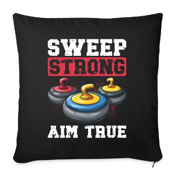Curling, Curling, Curling, Curling, Curling - Sofa pillowcase 17,3'' x 17,3'' (45 x 45 cm) - black - Front