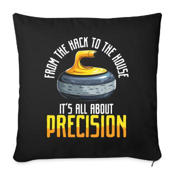 Curling, Curling, Curling, Curling, Curling - Sofa pillowcase 17,3'' x 17,3'' (45 x 45 cm) - black - Front