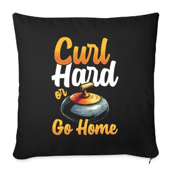 Curling, Curling, Curling, Curling, Curling - Sofa pillowcase 17,3'' x 17,3'' (45 x 45 cm) - black - Front