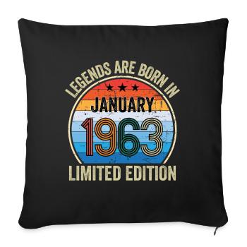 Legends Are Born In January 1963 Edition Limitée - Housse de coussin décorative 45 x 45 cm - noir - Devant