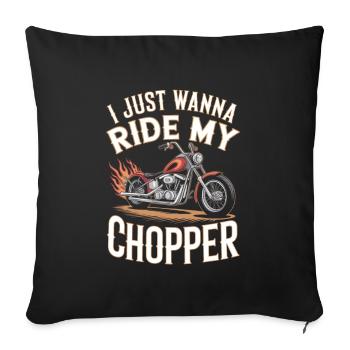 Je veux juste chevaucher mon cuivre - Housse de coussin décorative 45 x 45 cm - noir - Devant