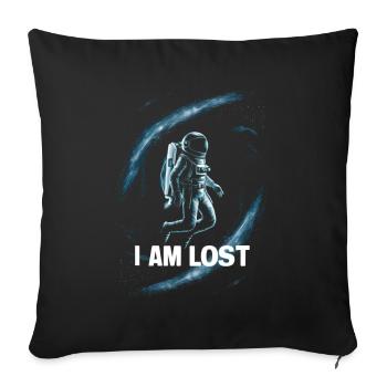 Astronaut I am lost Spaceman - Sofa pillowcase 17,3'' x 17,3'' (45 x 45 cm) - black - Front