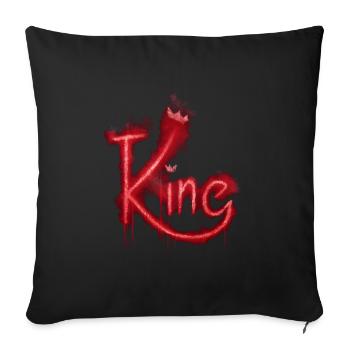Roi - Housse de coussin décorative 45 x 45 cm - noir - Devant