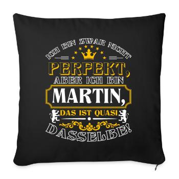 MARTIN drôle pour la journée du nom avec le nom - Housse de coussin décorative 45 x 45 cm - noir - Devant