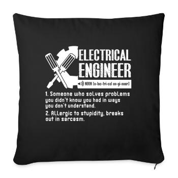 Electrical Engineer Definition - Sofa pillowcase 17,3'' x 17,3'' (45 x 45 cm) - black - Front