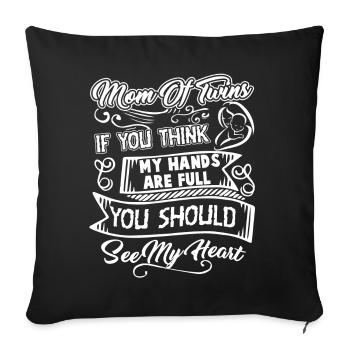 Mom of Twins Mother's Day - Sofa pillowcase 17,3'' x 17,3'' (45 x 45 cm) - black - Front