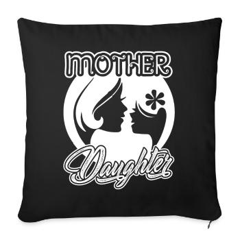 Mother And Daughter - Sofa pillowcase 17,3'' x 17,3'' (45 x 45 cm) - black - Front