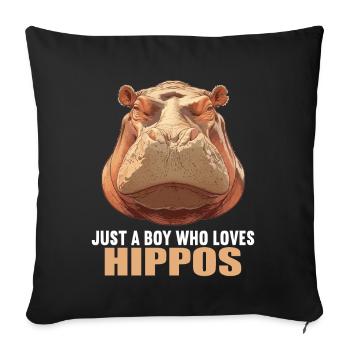 Hippopotamus Hippopotamus - Sofa pillowcase 17,3'' x 17,3'' (45 x 45 cm) - black - Front