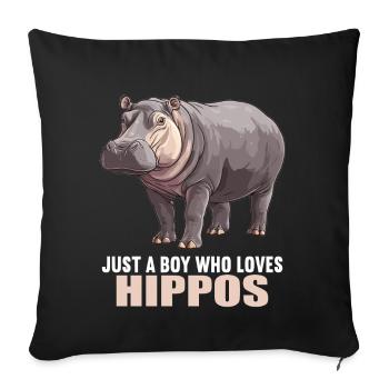 Hippopotamus Hippopotamus - Sofa pillowcase 17,3'' x 17,3'' (45 x 45 cm) - black - Front