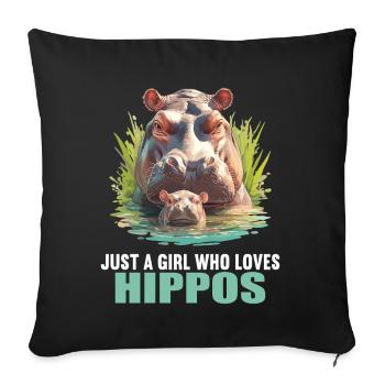 Hippopotamus Hippopotamus - Sofa pillowcase 17,3'' x 17,3'' (45 x 45 cm) - black - Front