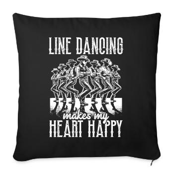 Line Dance, Country Music, Cowboy, Line Dance - Sofa pillowcase 17,3'' x 17,3'' (45 x 45 cm) - black - Front
