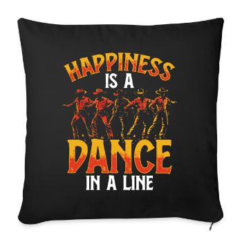 Line Dance, Country Music, Cowboy, Line Dance - Sofa pillowcase 17,3'' x 17,3'' (45 x 45 cm) - black - Front