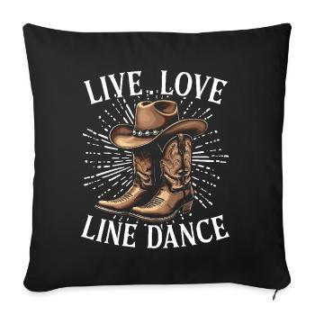 Line Dance, Country Music, Cowboy, Line Dance - Sofa pillowcase 17,3'' x 17,3'' (45 x 45 cm) - black - Front