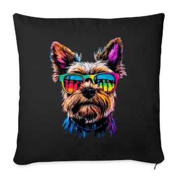 Yorkshire Terrier Dog Lover Cute Yorkie - Sofa pillowcase 17,3'' x 17,3'' (45 x 45 cm) - black - Front
