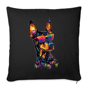 Doberman Dogs Motif Guard Dog Proud Dobermans - Sofa pillowcase 17,3'' x 17,3'' (45 x 45 cm) - black - Front