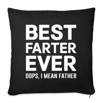 Pet Dire Péter Papa Chiots Drôle Pet Cadeau - Housse de coussin décorative 45 x 45 cm - noir - Devant