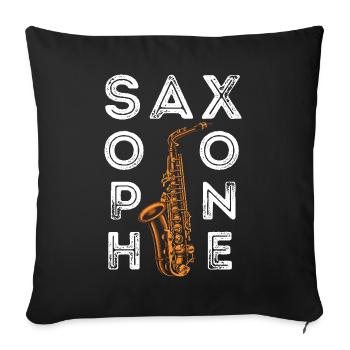 Saxophones Saxophones - Sofa pillowcase 17,3'' x 17,3'' (45 x 45 cm) - black - Front