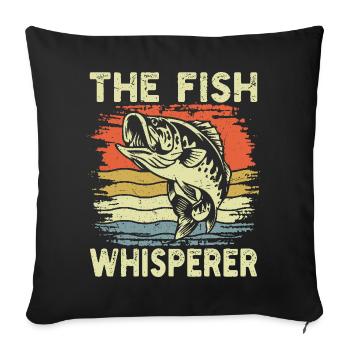 The Fish Whisperer Retro Fishing - Sofa pillowcase 17,3'' x 17,3'' (45 x 45 cm) - black - Front