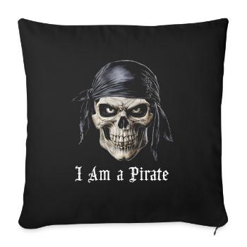 skull i am a pirate with eyes - Sofa pillowcase 17,3'' x 17,3'' (45 x 45 cm) - black - Front