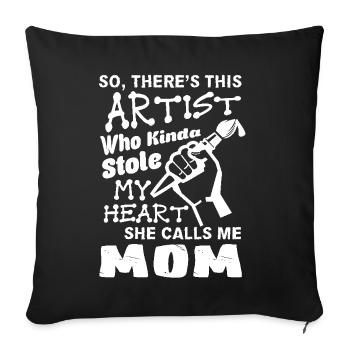 Awesome Artist Mom - Sofa pillowcase 17,3'' x 17,3'' (45 x 45 cm) - black - Front