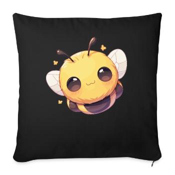 Bees Bee - Sofa pillowcase 17,3'' x 17,3'' (45 x 45 cm) - black - Front