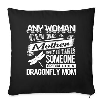 Dragonfly Proud To Be Dragonfly Mom - Sofa pillowcase 17,3'' x 17,3'' (45 x 45 cm) - black - Front