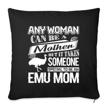 Emu Proud To Be Emu Mom - Sofa pillowcase 17,3'' x 17,3'' (45 x 45 cm) - black - Front