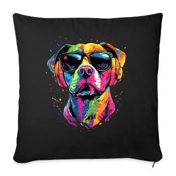 Pitbull Bulldog Pittie American Pitbull Terrier - Sofa pillowcase 17,3'' x 17,3'' (45 x 45 cm) - black - Front