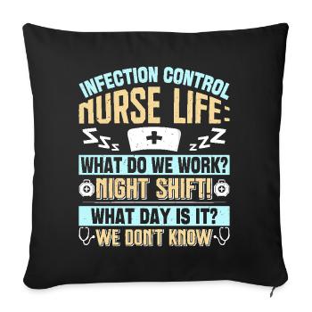 Caregiver Infection Control - Sofa pillowcase 17,3'' x 17,3'' (45 x 45 cm) - black - Front