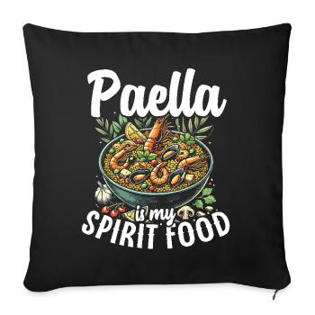 Paella Spanish cuisine Seafood - Sofa pillowcase 17,3'' x 17,3'' (45 x 45 cm) - black - Front