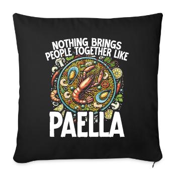 Paella Spanish cuisine Seafood - Sofa pillowcase 17,3'' x 17,3'' (45 x 45 cm) - black - Front