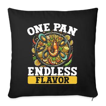 Paella Spanish cuisine Seafood - Sofa pillowcase 17,3'' x 17,3'' (45 x 45 cm) - black - Front
