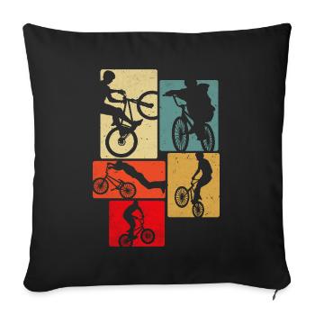 Bicycle Retro - Sofa pillowcase 17,3'' x 17,3'' (45 x 45 cm) - black - Front
