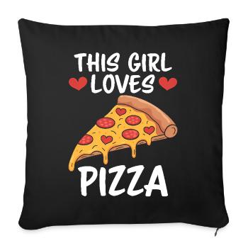 Pizza Saying Joke Pizzeria Funny Pizza Gift - Sofa pillowcase 17,3'' x 17,3'' (45 x 45 cm) - black - Front