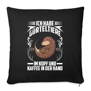 Armadillo and Coffee Armadillo Armadillo Armadillo - Sofa pillowcase 17,3'' x 17,3'' (45 x 45 cm) - black - Front