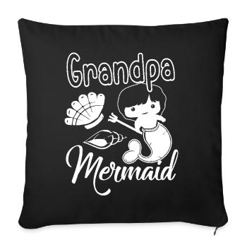 Mermaid Grandpa Mermaid - Sofa pillowcase 17,3'' x 17,3'' (45 x 45 cm) - black - Front