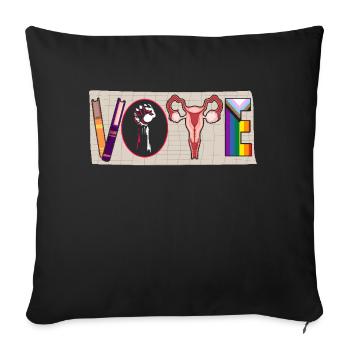 Feminist Rainbow LGBTQ Choice Solidarity - Sofa pillowcase 17,3'' x 17,3'' (45 x 45 cm) - black - Front