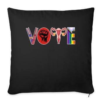 Feminist Rainbow LGBTQ Choice Solidarity - Sofa pillowcase 17,3'' x 17,3'' (45 x 45 cm) - black - Front