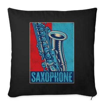 Saxophone Retro Vintage Saxophone - Sofakissenbezug 45 x 45 cm - Schwarz - Vorne