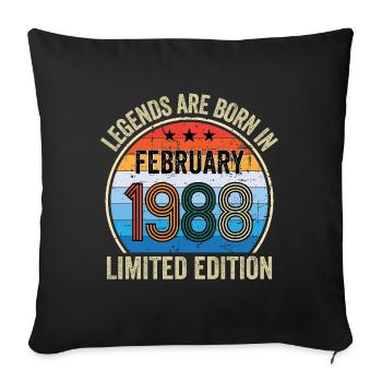 Les légendes sont nées en février 1988 Édition limitée - Housse de coussin décorative 45 x 45 cm - noir - Devant