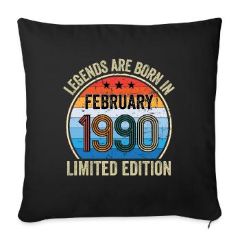 Legends Are Born In Février 1990 Edition Limitée - Housse de coussin décorative 45 x 45 cm - noir - Devant