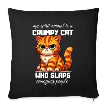 Moany Cat Spirit Animal Cat Owner Funny - Sofa pillowcase 17,3'' x 17,3'' (45 x 45 cm) - black - Front