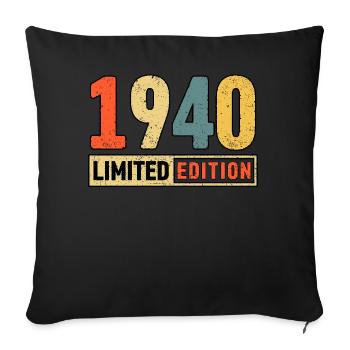 Edition limitée 1940 - Housse de coussin décorative 45 x 45 cm - noir - Devant