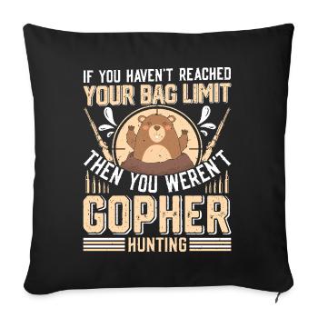 Marmotte, Chasseur, Chasse - Housse de coussin décorative 45 x 45 cm - noir - Devant