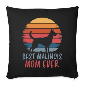 Berger Belge Dicton Malinois Cadeau - Housse de coussin décorative 45 x 45 cm - noir - Devant