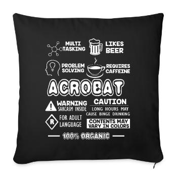 Acrobat Acrobat Job - Sofa pillowcase 17,3'' x 17,3'' (45 x 45 cm) - black - Front