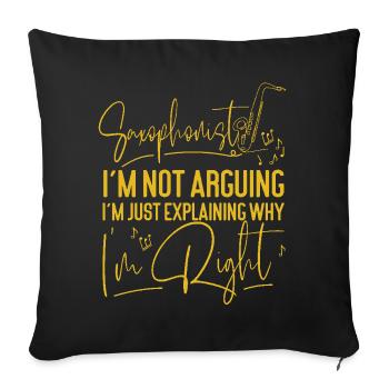 Saxophoniste Saxophoniste Je ne suis pas - Housse de coussin décorative 45 x 45 cm - noir - Devant