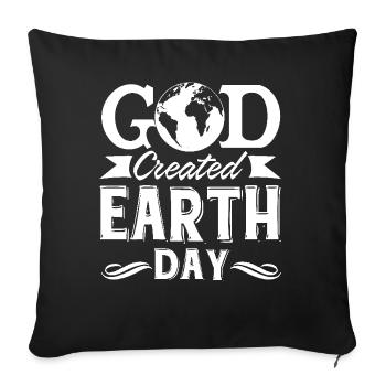 Earth Day God Created Earth Day - Sofa pillowcase 17,3'' x 17,3'' (45 x 45 cm) - black - Front