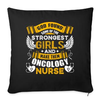 Oncology Nurse God Made Oncology Nurse - Sofa pillowcase 17,3'' x 17,3'' (45 x 45 cm) - black - Front