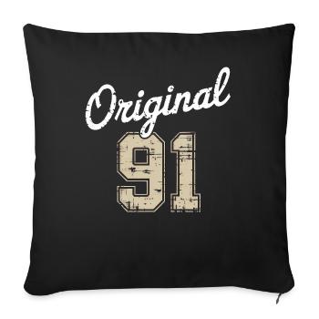 Original 91 - 34 Years Birthday - Sofa pillowcase 17,3'' x 17,3'' (45 x 45 cm) - black - Front